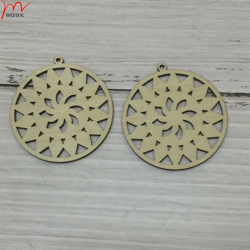  laser cut Drop unfinished wood pieces blank pendants for jewelry making dangling earring for lady    