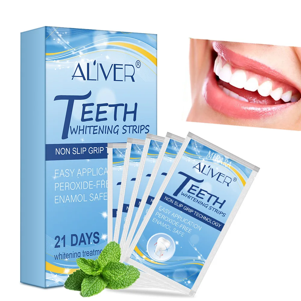 Aliver Teeth Whitening Strips Natural Plant Ingredients Peroxide Free