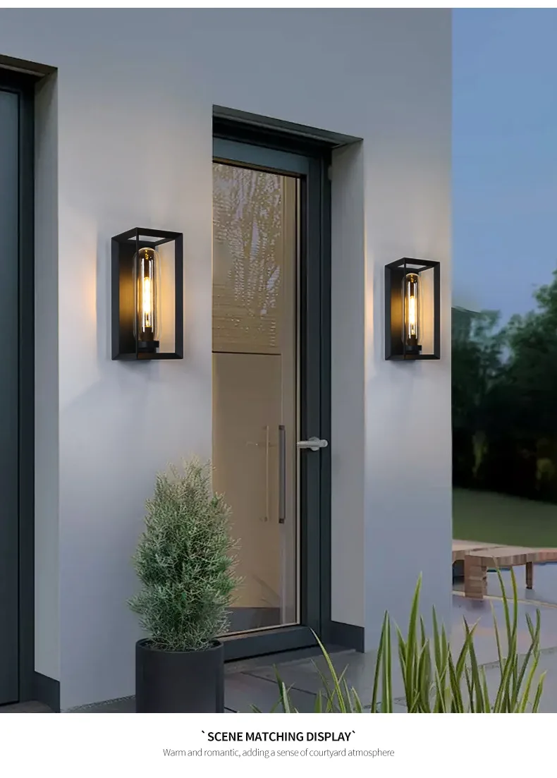 product modern outdoor led wall lamp simple waterproof for villa gate corridor balcony terrace courtyard lighting rainproof aluminum-5