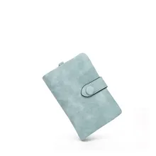 Корейский Матовый кожаный tri fold подросток студент кошелек мода дешевые бумажник