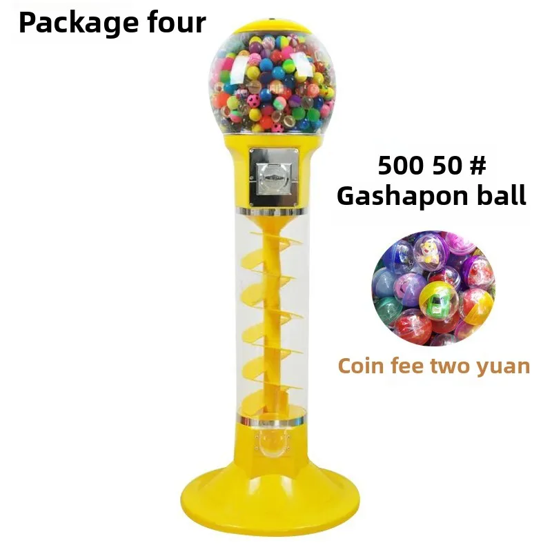 Supermarket Self-Servicing Elastic Ball Capsule Toy 45 Capsule Spiral Machine One Yuan Two Yuan Coin System Metal One Small Shop