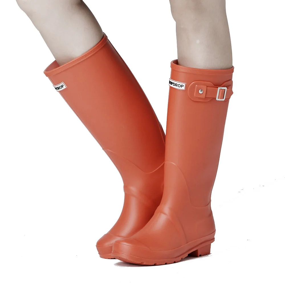 Waterproof Ladies Rain Boots Knee High Pvc Wellington Boots For Women