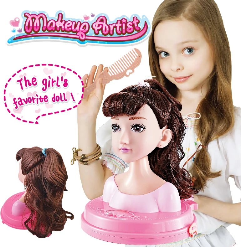Pretend Play Plastic Dress Up Fashion Training Hair Styling Doll Head For  Girls - Buy Doll Head For Girls,Head Doll,Girls Styling Head Product on  