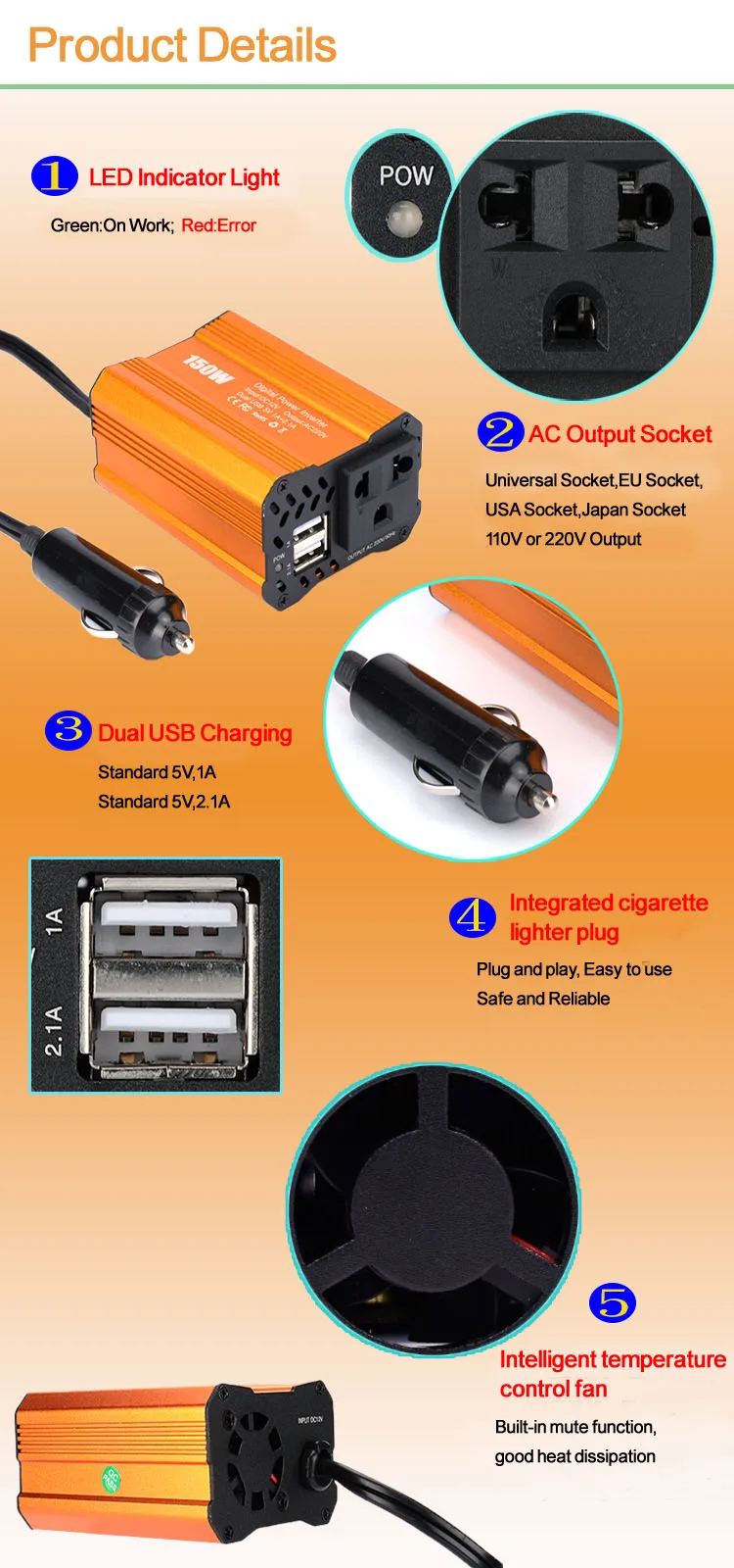 150watt car inverter