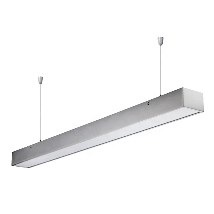 38W T8 white black long rectangular suspension pendant tube aluminum linear high lumen tri-proof light