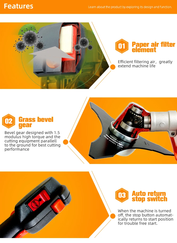 Japanese Manual Portable Weed Eater Gasoline Backpack Line Grass