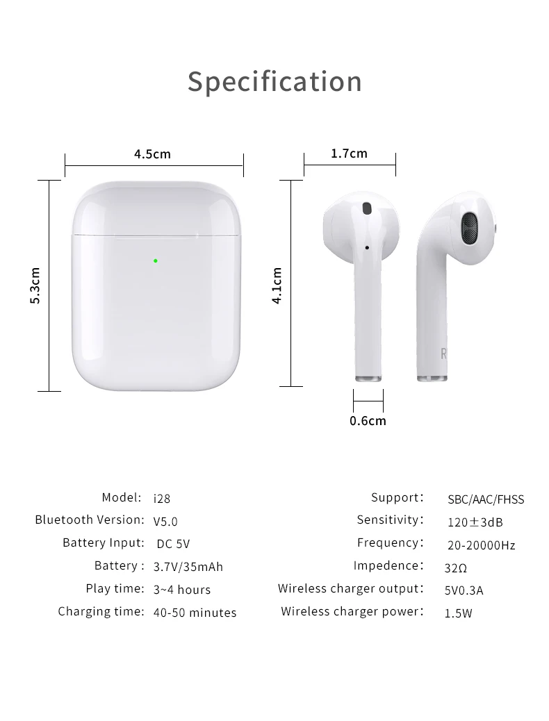 Portable in-ear earphone touch function auto connect to phone 1:1 tws bluetooth earphone for airpoding 2 - ANKUX.COM