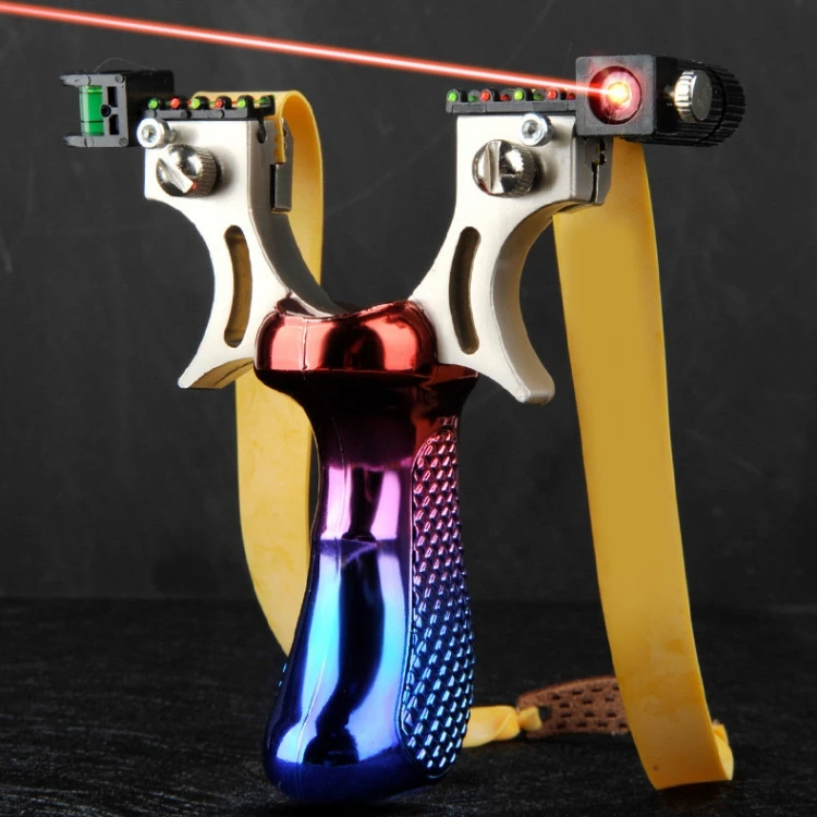 Alloy Slingshot With Laser Light Powerful Catapult Slingshot Rubber