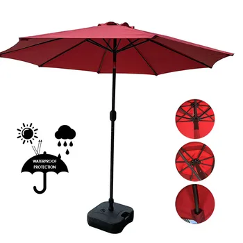 8' Patio Außen Strand Sonnenschirm 160gsm Polyester Stoff Im Freien