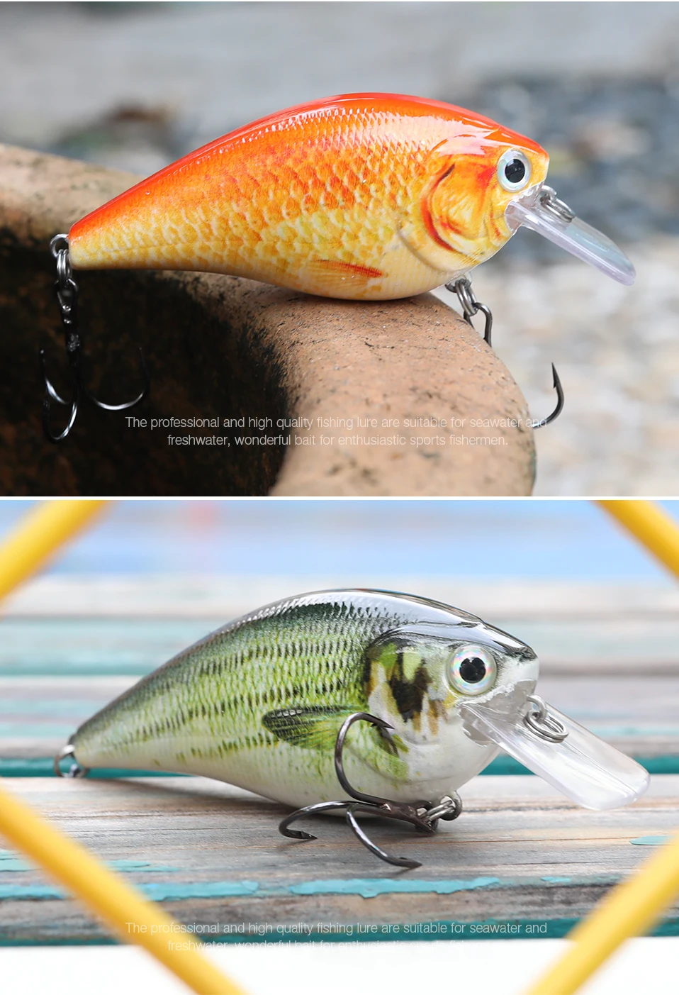 Topwater Fishing Lures Saltwater 2.5 Inch 14.5g Square Bill Fishing Crankbait Deep Lure Blanks
