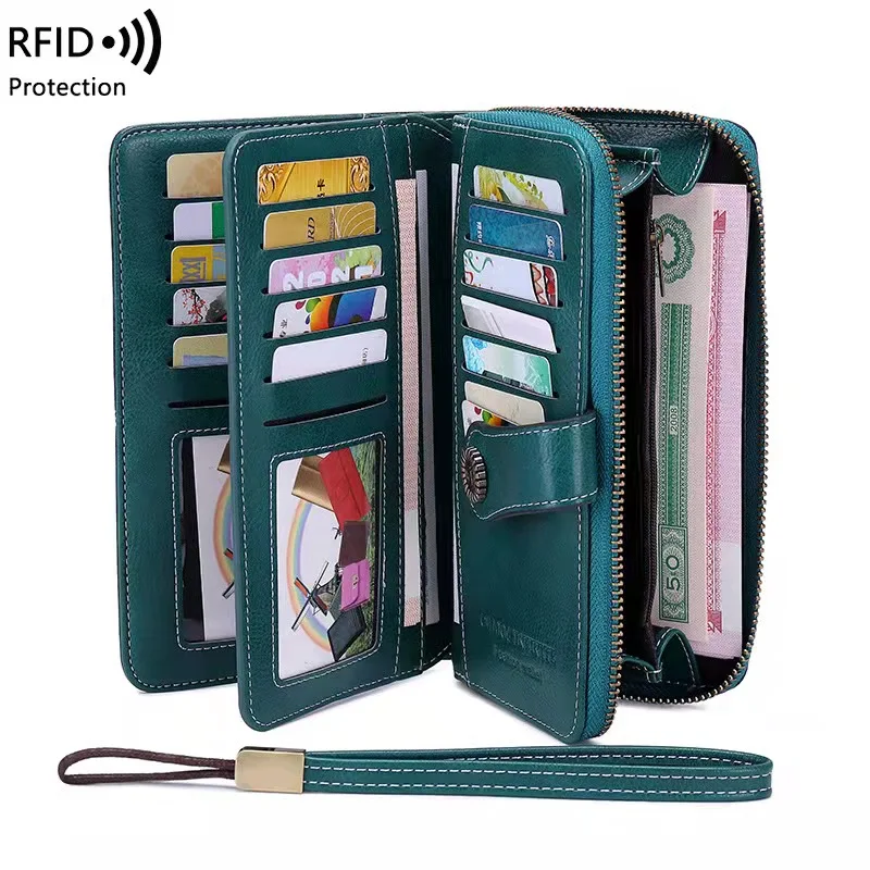 Or Cartera De Gran Capacidad Con Bloqueo De Rfid Para Mujer Or Cartera De Gran Capacidad Con Bloqueo De Rfid Para Mujer