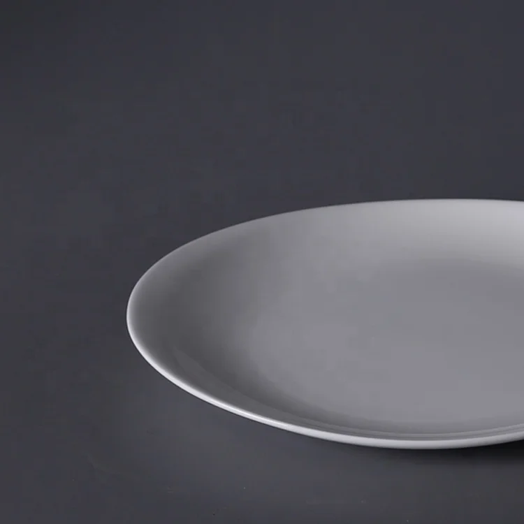 Set Of Pure White Oval Dinner Plates Steak Rib Plates Porcelain Plates 31cm 12" 