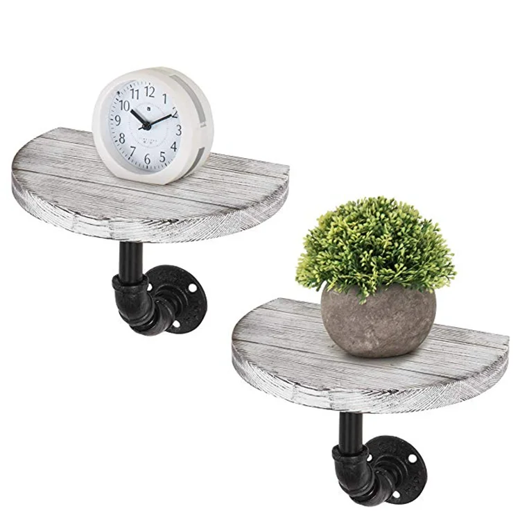 wooden wall shelf metal