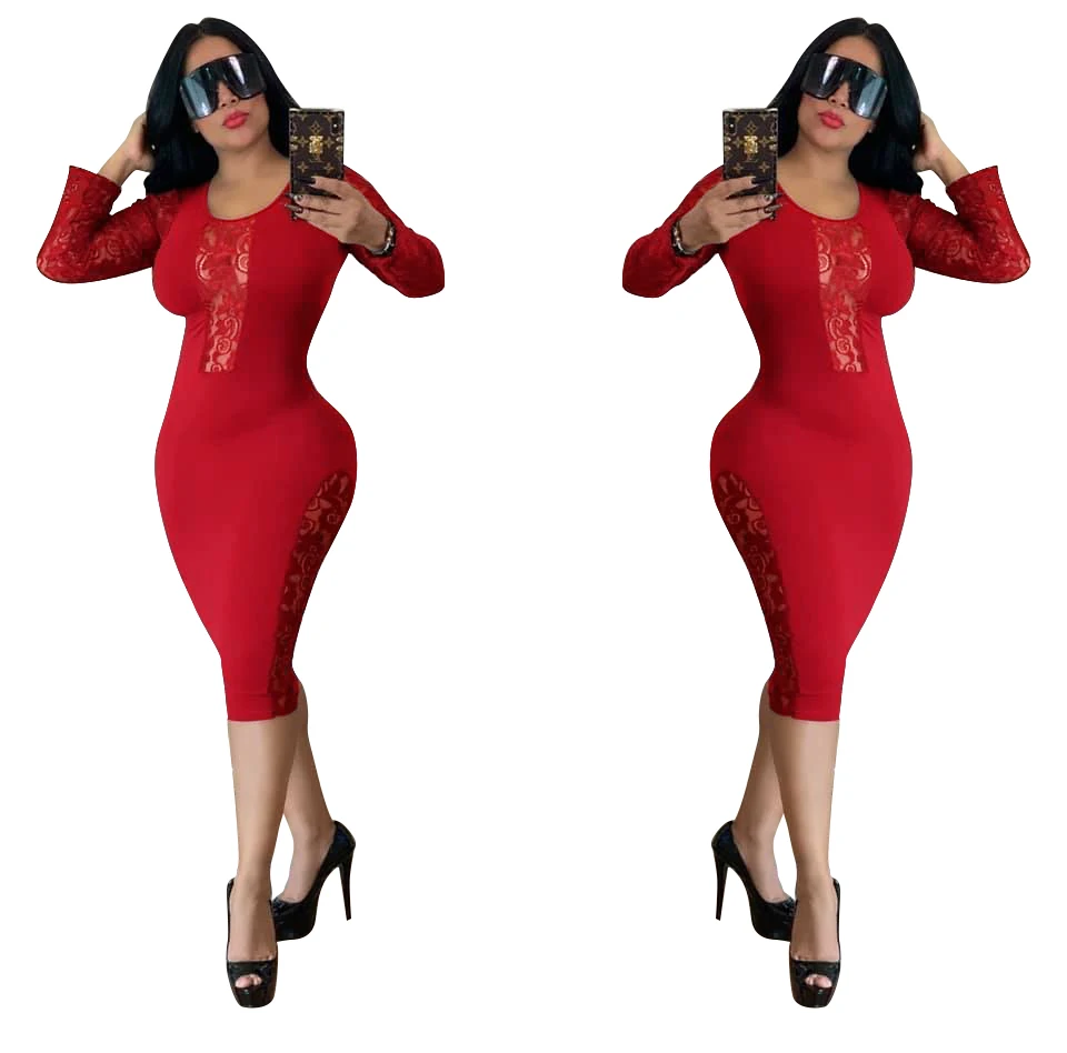 ladies bodycon midi dress