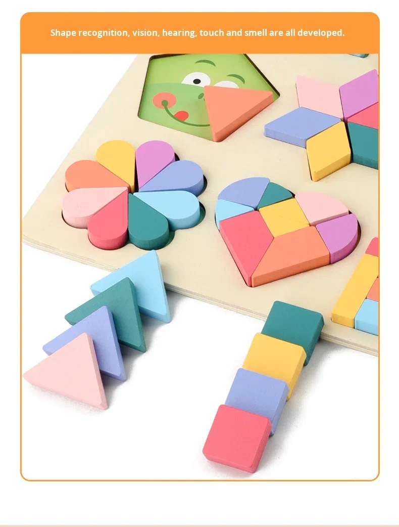 Montessori Early Education Wooden Puzzle - Geometric Shapes