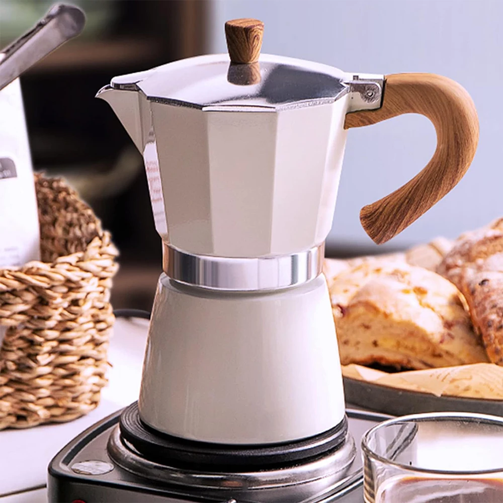 Coffee Pot Moka Pot Italian Coffee Maker 6 Cup/10 OZ Stovetop Espresso  Maker for Gas or Stovetop Camping Cuban Coffee or Latte