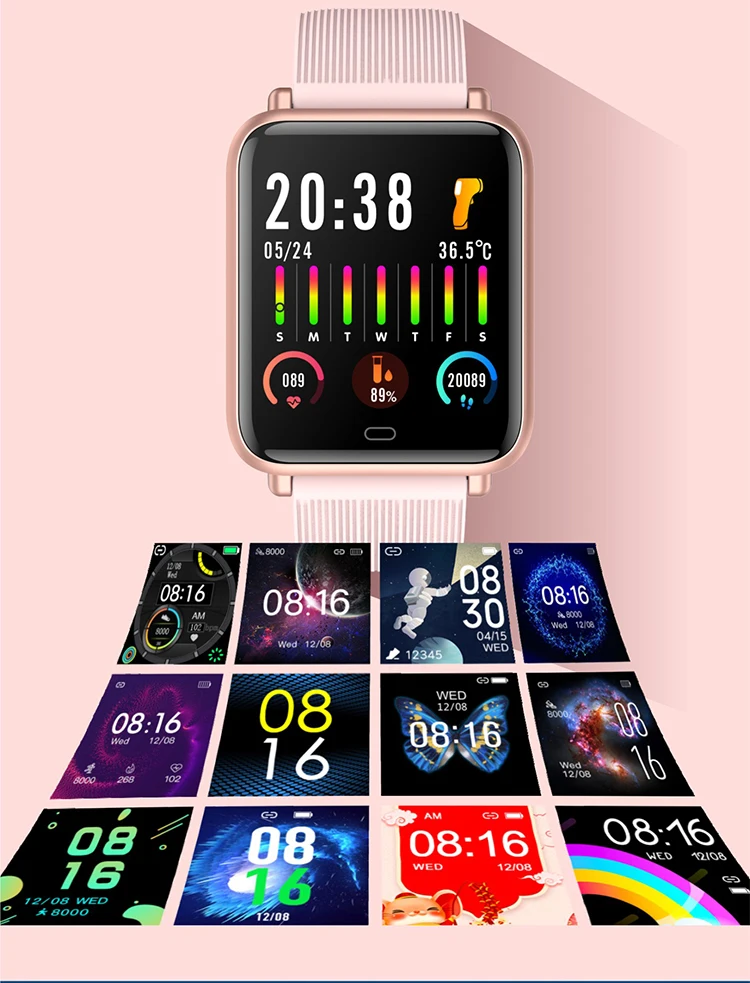 1.3 inch Q9T smart watch waterproof smart bracelet body temperature wristband with Daily reminder