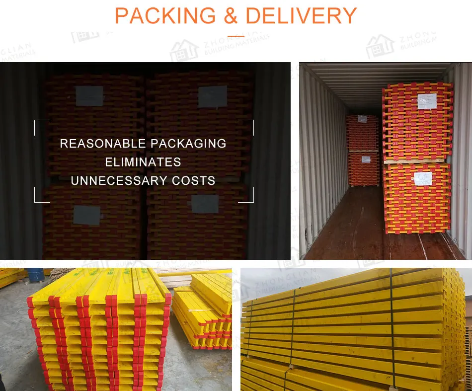 Formwork h20 timber wood beam with acrylic water proof painting