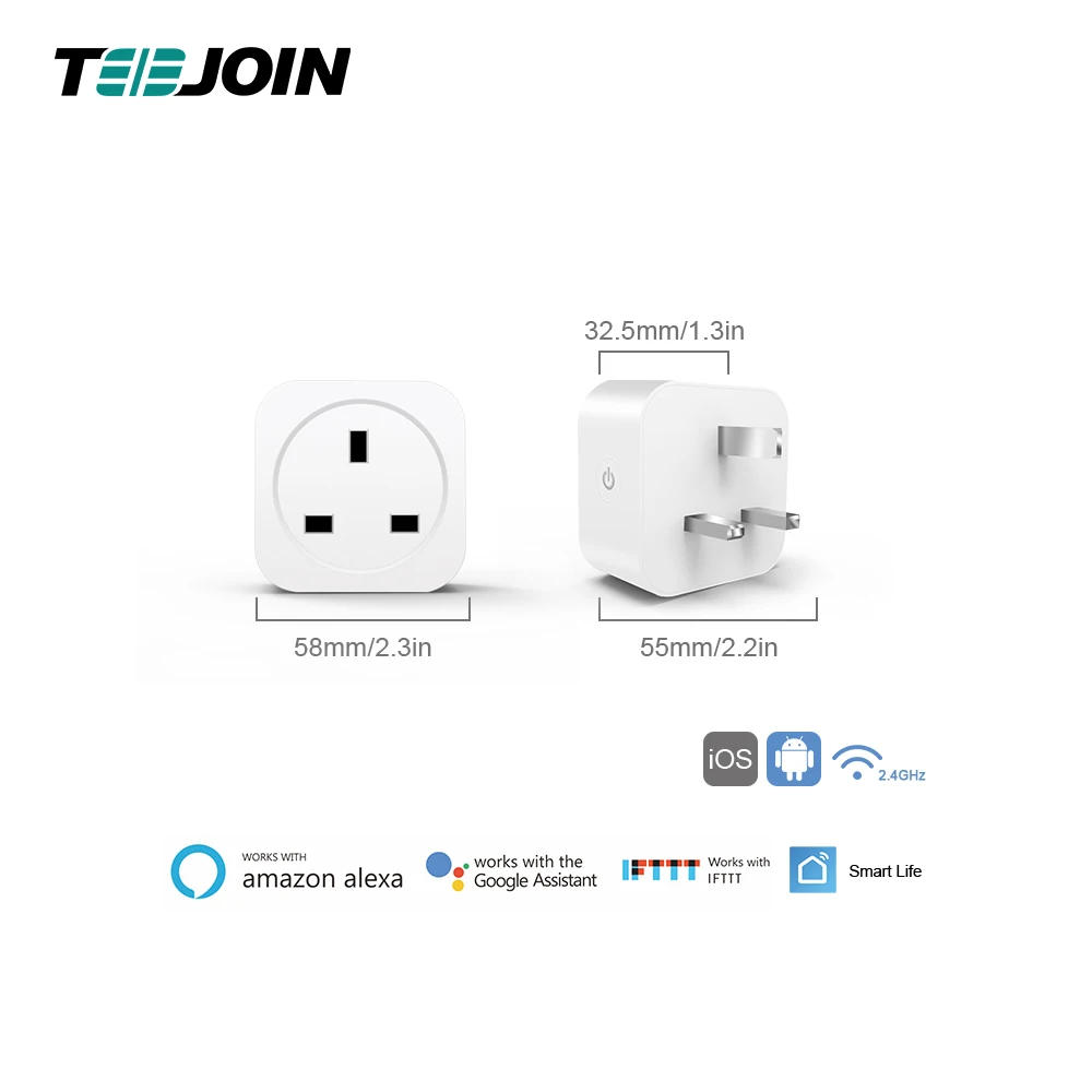 Teejoin Wireless Remote Control Alexa Google Home Enchufe Inteligente Power Smart Life Tuya Mini Uk Wifi Smart Plug Socket - ANKUX.COM