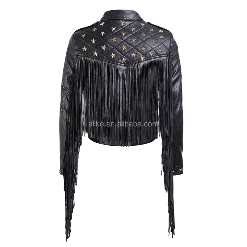 New Custom Punk Studded Bomber Black Leather Jacket for Women,women sale