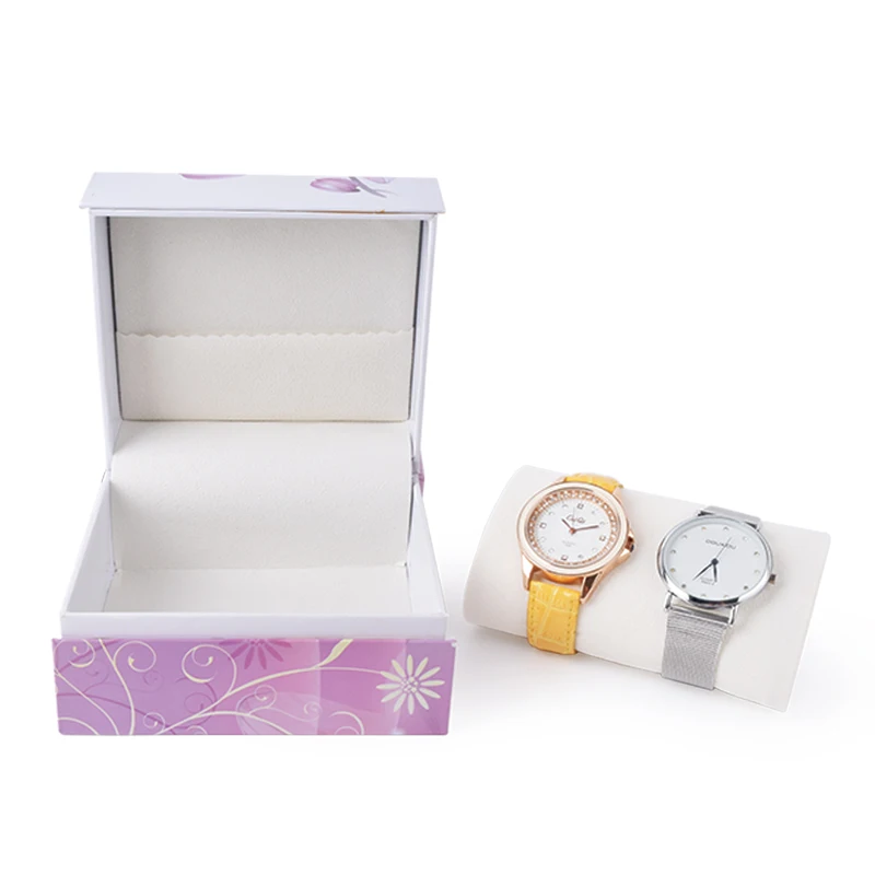 pink and white chinese style double luxury cardboard paper watches strap boxes gift watch packaging box