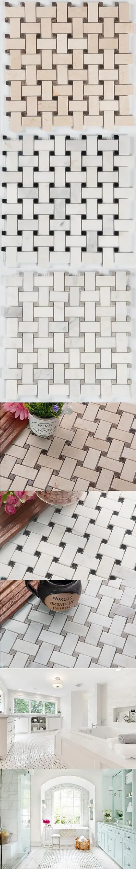 China cheap mosaic east white brick mosaic marble tile for wall and floor