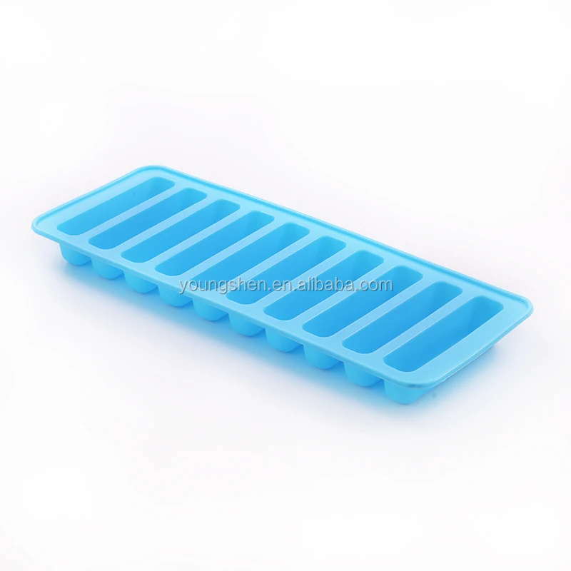 Food Grade Silicone 10-Cavity Silicone Strap Shaped Ice Cube Tray Mold Mould Fits For Water Bottle Cream Markers Tools