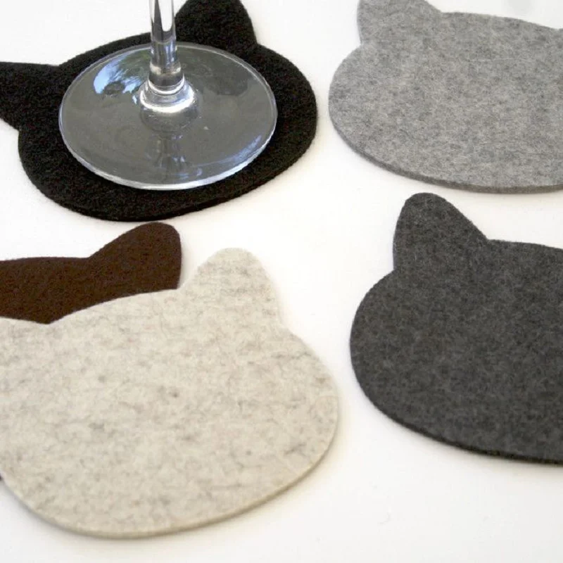 washable felt leaf coasters