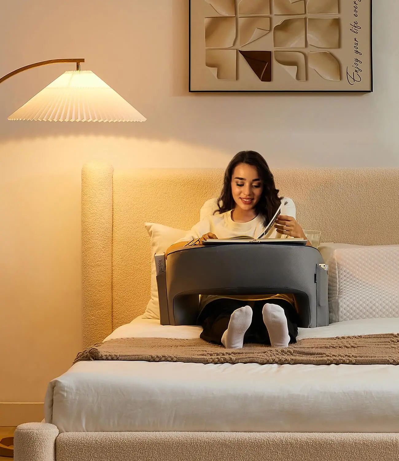 Reading Pillow For Gaming Large Husband Pillow With Arms Memory Foam