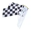hand holding racing checkered flag