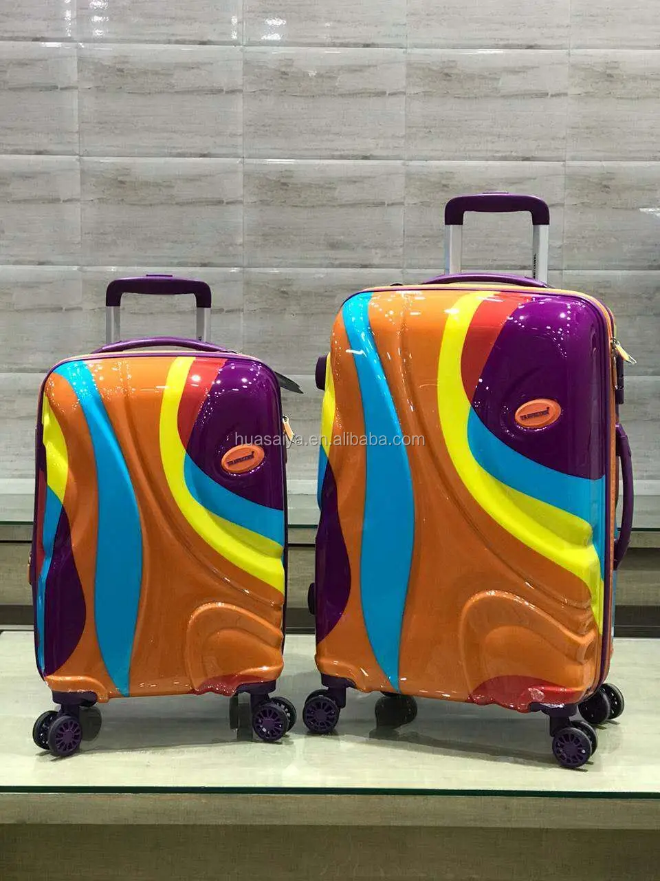 Safari OASISS 56  66 Cms Small and Medium Polycarbonate PC Hard Sided 4  Wheels 360 Degree Wheeling System Luggage Suitcase Multicolor   Amazonin Fashion