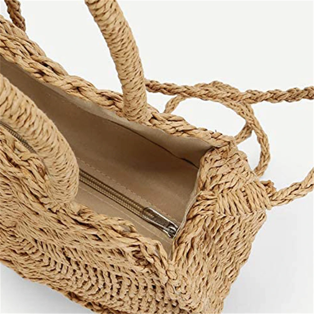 Summer Beach Embroidery Moroccan Straw Tote Bag Straw Bag Straw Beach