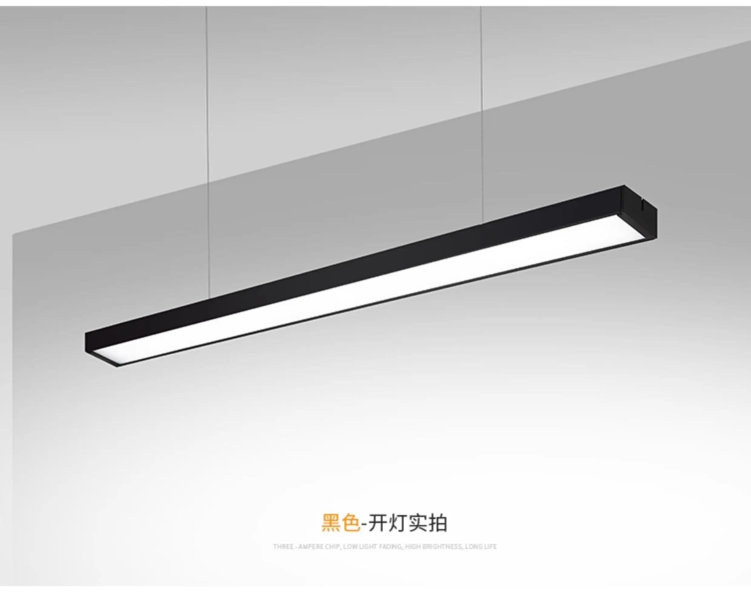 product industrial style office pendant light with led strip for gym shop commercial spaces square design-12