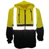 Hi Vis Reflective safety Polyester Sewing Fleece Sweatshirt With Cap For Unisex