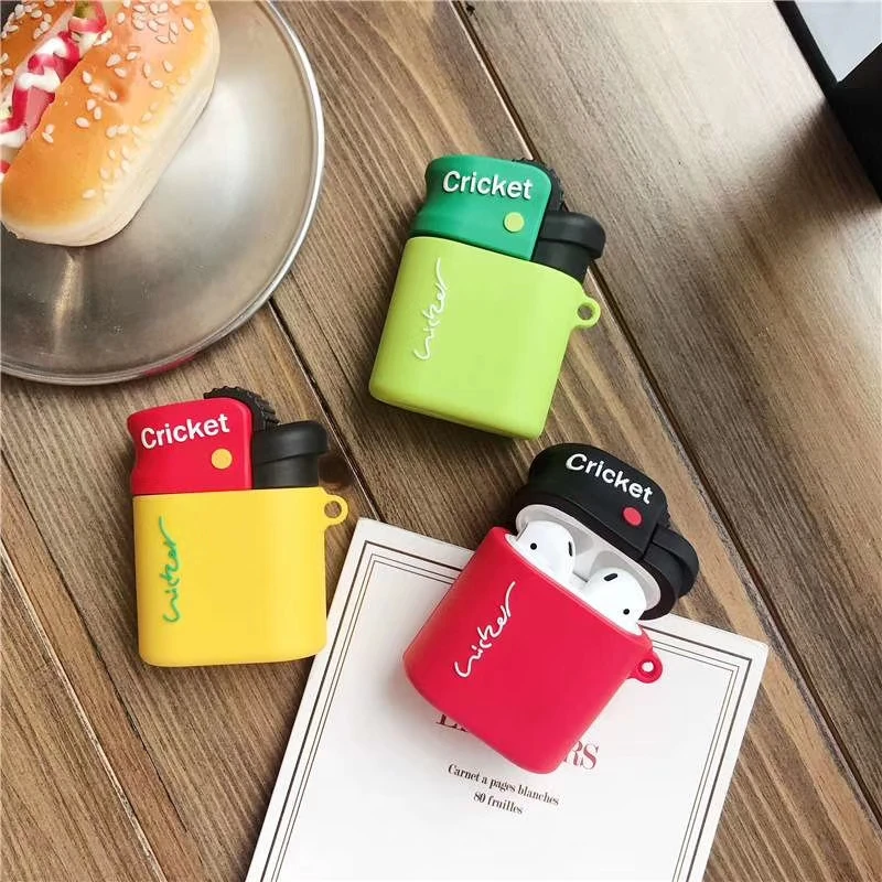 case airpods cigarett 3D Cigarette Lighter for Airpod Cover Soft Silicone Earphones Cases for  Apple Airpods 2 1