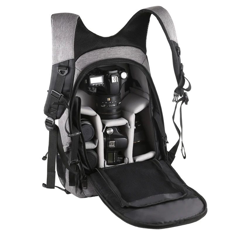 Color : Grey, Size : One Size Grey Durable 3-Fold 14W Solar Power Outdoor Portable Dual Shoulders Backpack Camera Bag with USB Port /& Earphone Hole