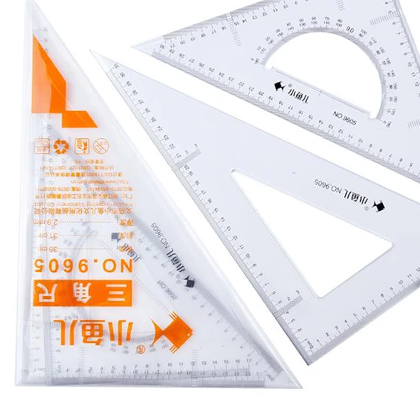 35 Ruler 35cm Plastic Ruler - Multi-Function Set Squares & Protractor