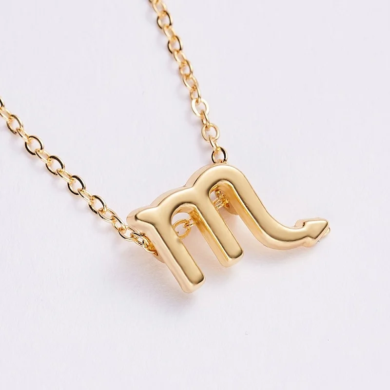 LWN-Z12 Pendants Charm Choker Female Elegant 12 Constellation Zodiac Sign Necklace Astrology Necklaces