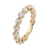 Real 14K solid rose white yellow gold women 5a cz diamond eternity ring, gold ring designs for girls