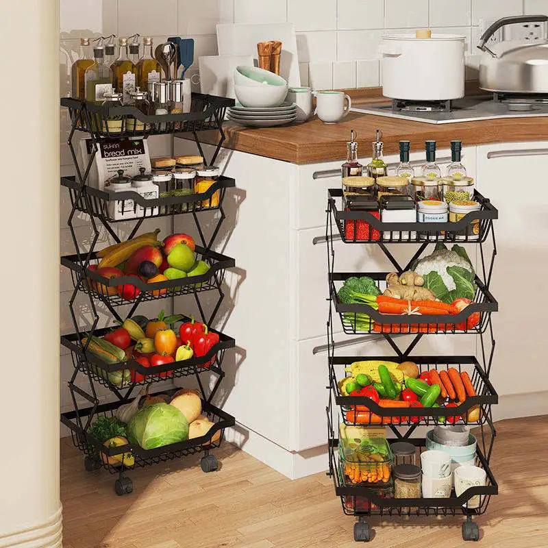 2023 Hot Kitchen Rack Iron Rack Storage Durable Vegetable Storage Rack ...