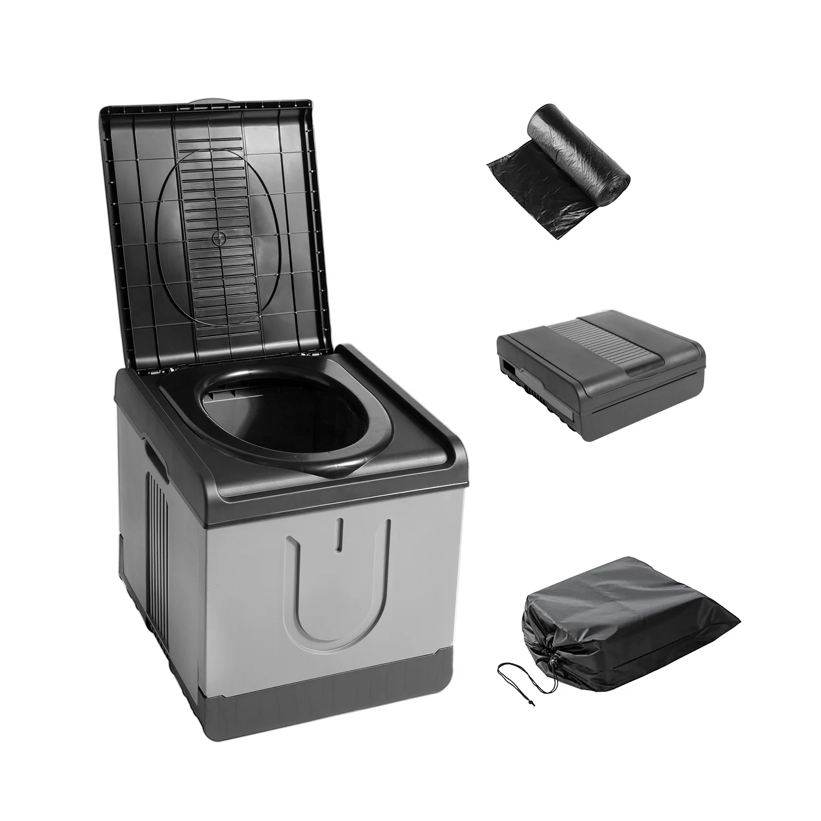 New Design Sanitary Plastic Car Foldable Toilet Outdoor Camping Toilet For Travel Biotoilet
