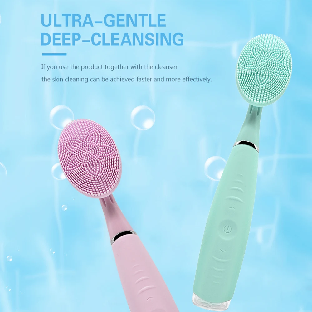 Electric Facial Cleansing Brush Sonic Silicone Face Brush Scrubber