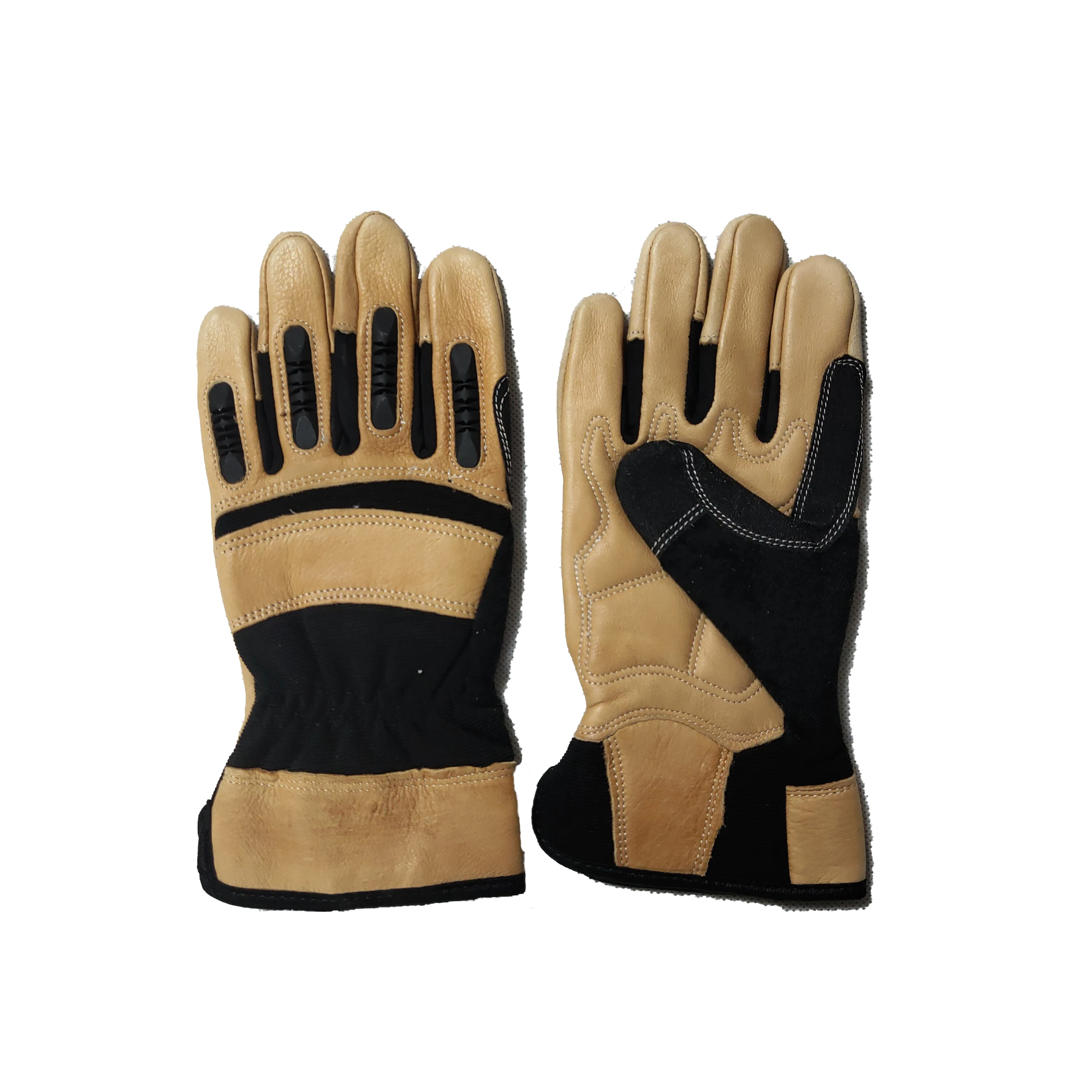 
Winter cow leather Palm Patch Ottoman Knitted Mechanical safety working impact resistant Gloves 