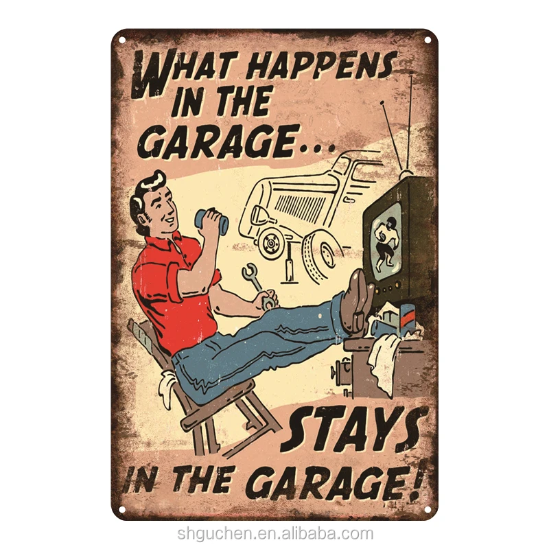 Shed Home Garage Man Cave Gift Retro metal Sign/Plaque Dad's Garage 