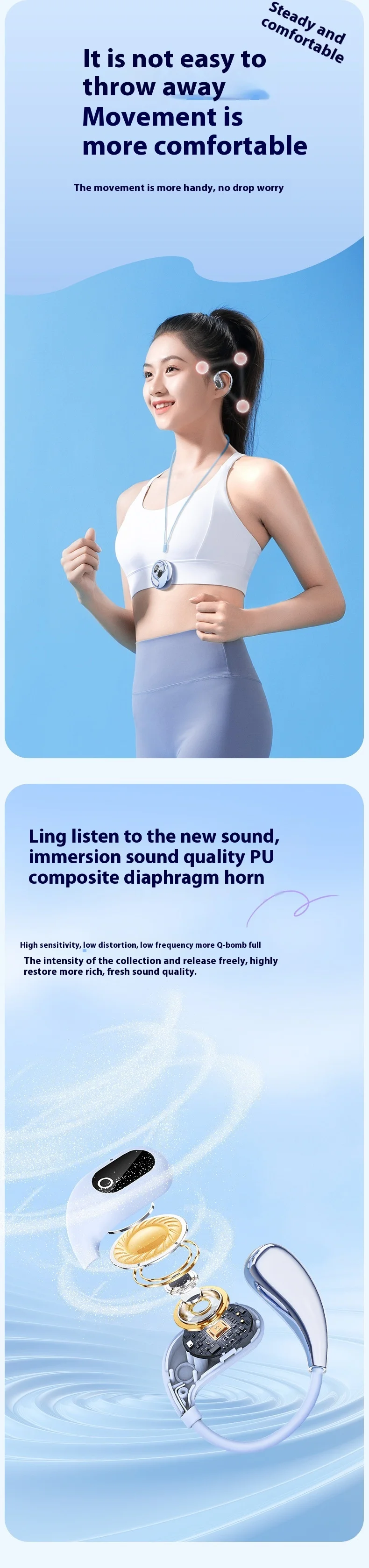 XG99 TWS Earbuds for 5.2 Long Battery Life Digital Display IPX4 Waterproof Ear-hook Design AI Translation Not-In-Ear