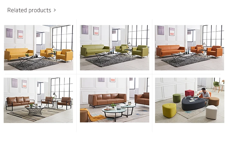 2019 Modern Design guangzhou factory supply Office Living Room modern design leather waiting office sofa set