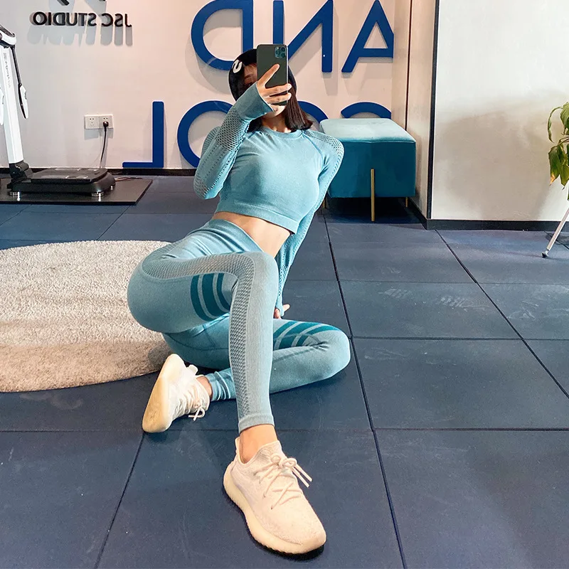 2020 花式定制标志瑜伽裤穿健身房运动尼龙女性健身瑜伽服