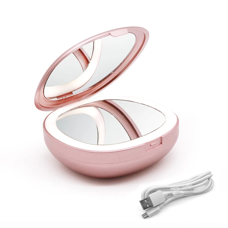 3000mah Mini Portable LED Makeup Mirror power bank For iPhone 11 12 HD Cosmetic Mirror makeup power banks hand warmer