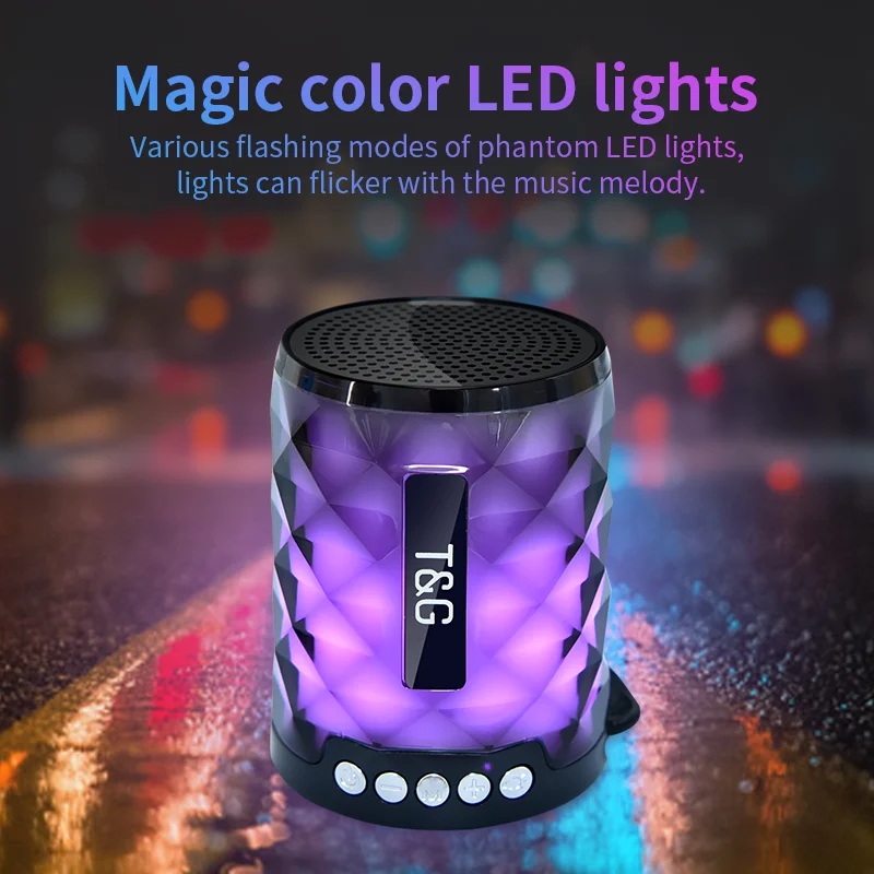 Portable Mini Colorful Flash LED Light Handsfree Sport Waterproof Wireless Speaker Support Calling TF Card USB Disk - ANKUX.COM