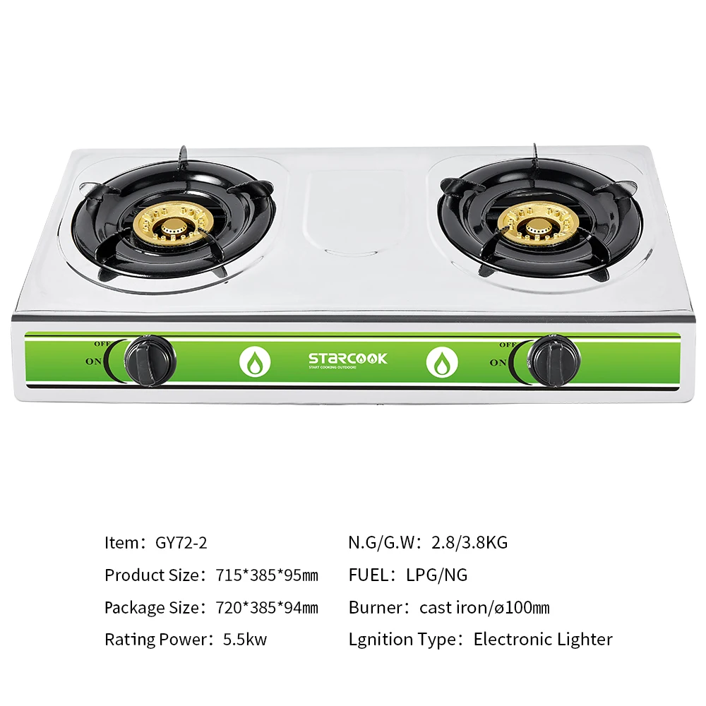 Double Burner Gas Stove In Thailand Stainless Steel Butane Stove